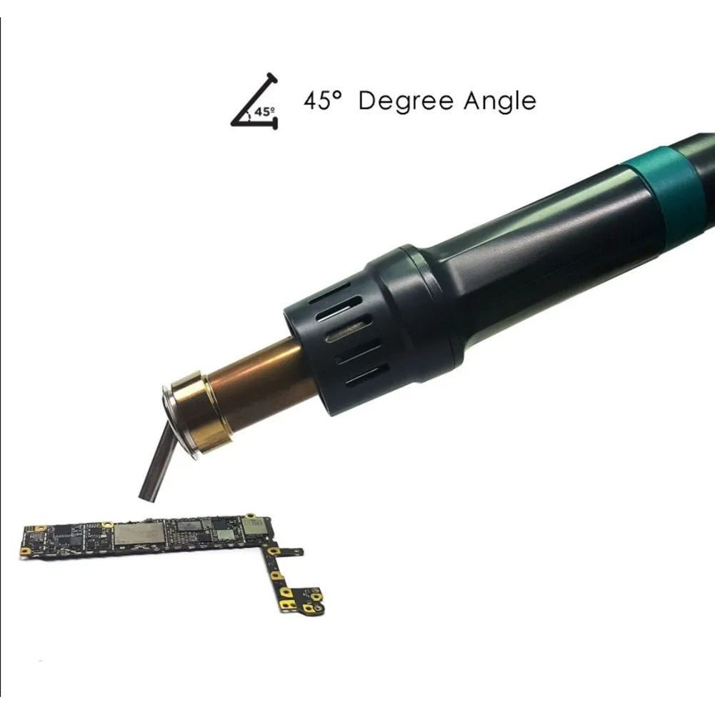 Curved Heat Nozzles Set for QUICK 861DW Soldering Station 6pcs 45 Degree Stainless Steel Design for Efficient Use