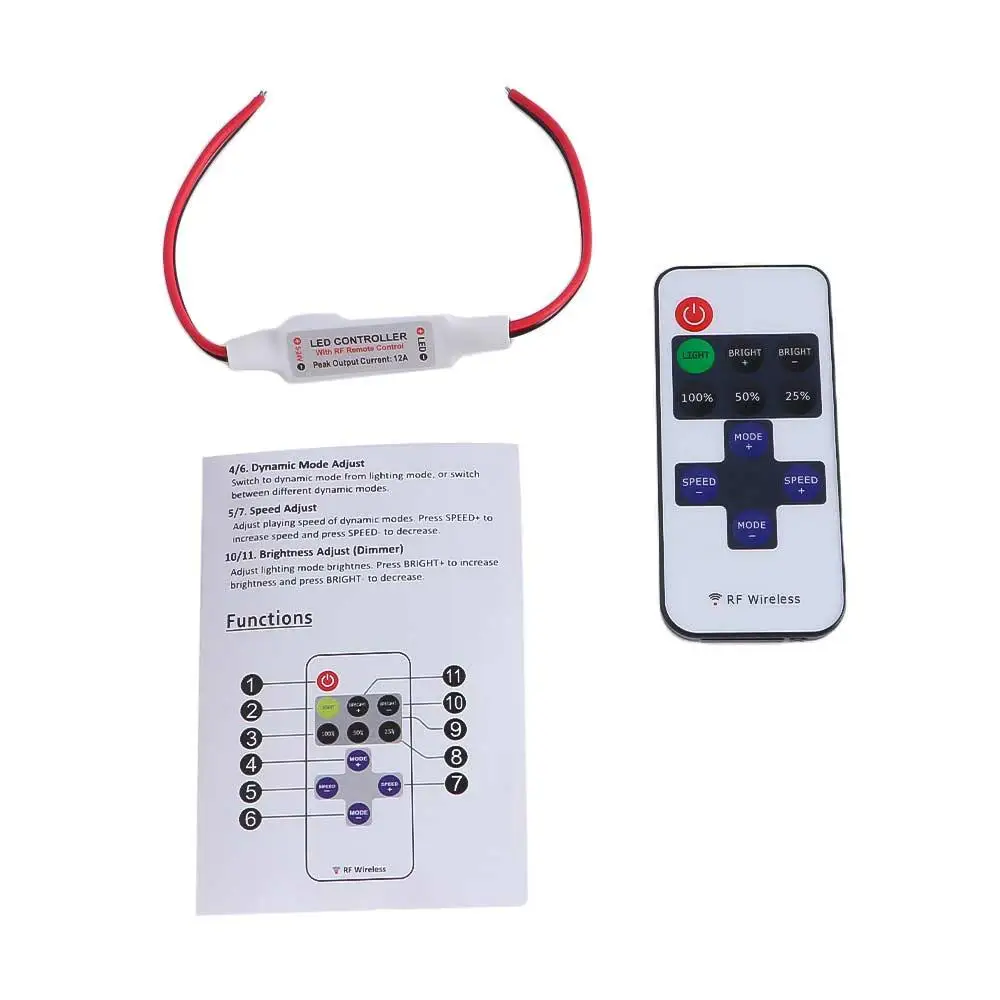 Hot Dimmer Mini RF Wireless Remote  Switch Switch for LED Strip Light Controller