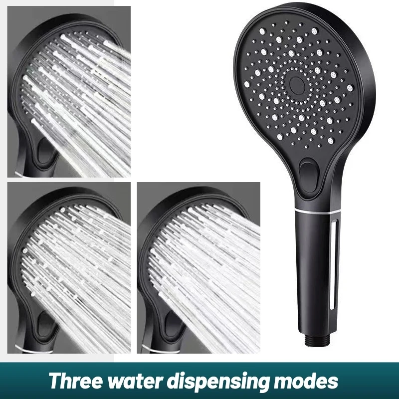 Pressuried Shower Head with Filter 3 Modes High Pressure Water Saving Nozzle Filtration Bathroom Showerhead for Dry Skin & Hair