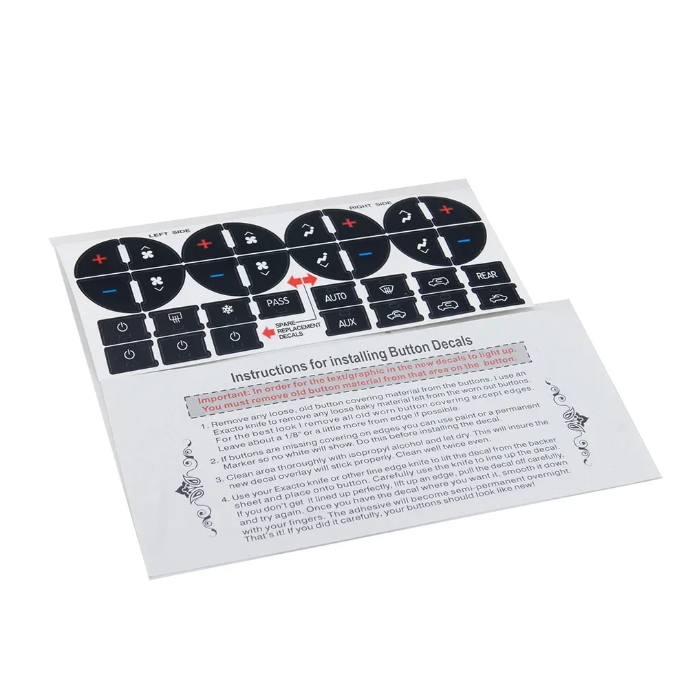 Autocollant pour bouton AC de voiture, 1 pièce, Kit de réparation de bouton de tableau de bord, pour Buick autoclave Chevy Avalanche banlieue GMC