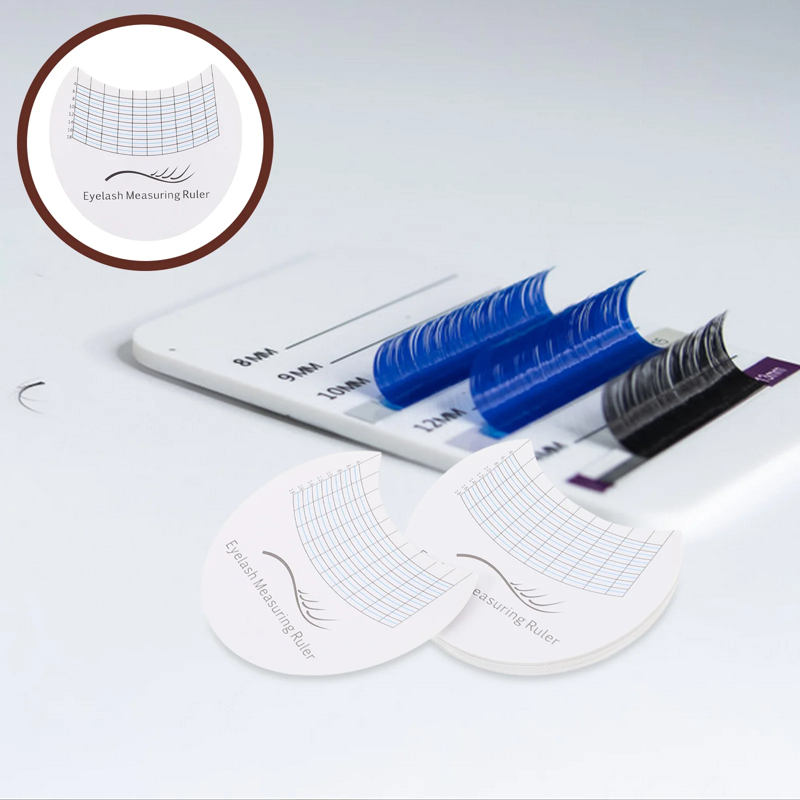 

10 Pcs Eyelash Curl Measuring Card Extension Ruler Application Tools Curling Measurement