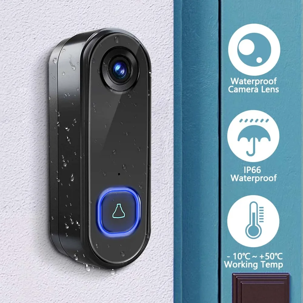 Timbre de vídeo WIFI 1080P, timbre de puerta para teléfono exterior, cámara de seguridad, videoportero IR, visión nocturna, CA, alimentación USB inteligente