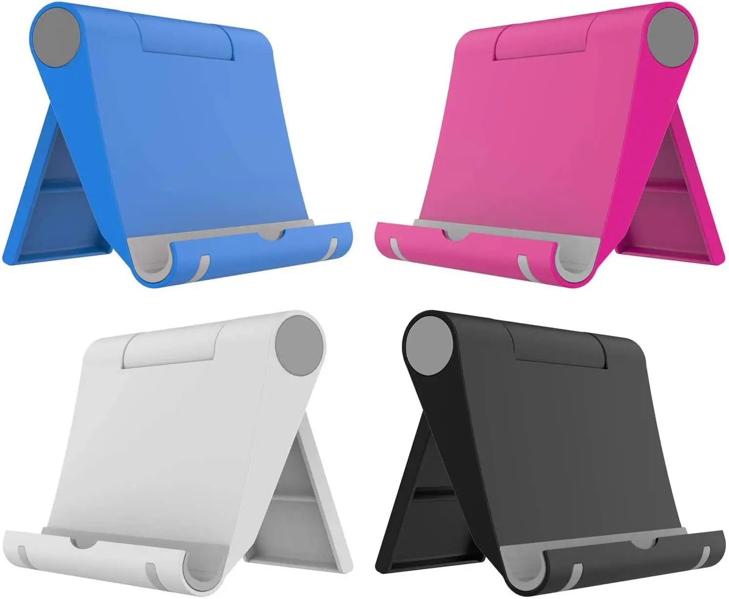 

Набор из 4 складных регулируемых подставок для телефонов для стола, совместимых с планшетами iPhone, iPad, Samsung (4 цвета)