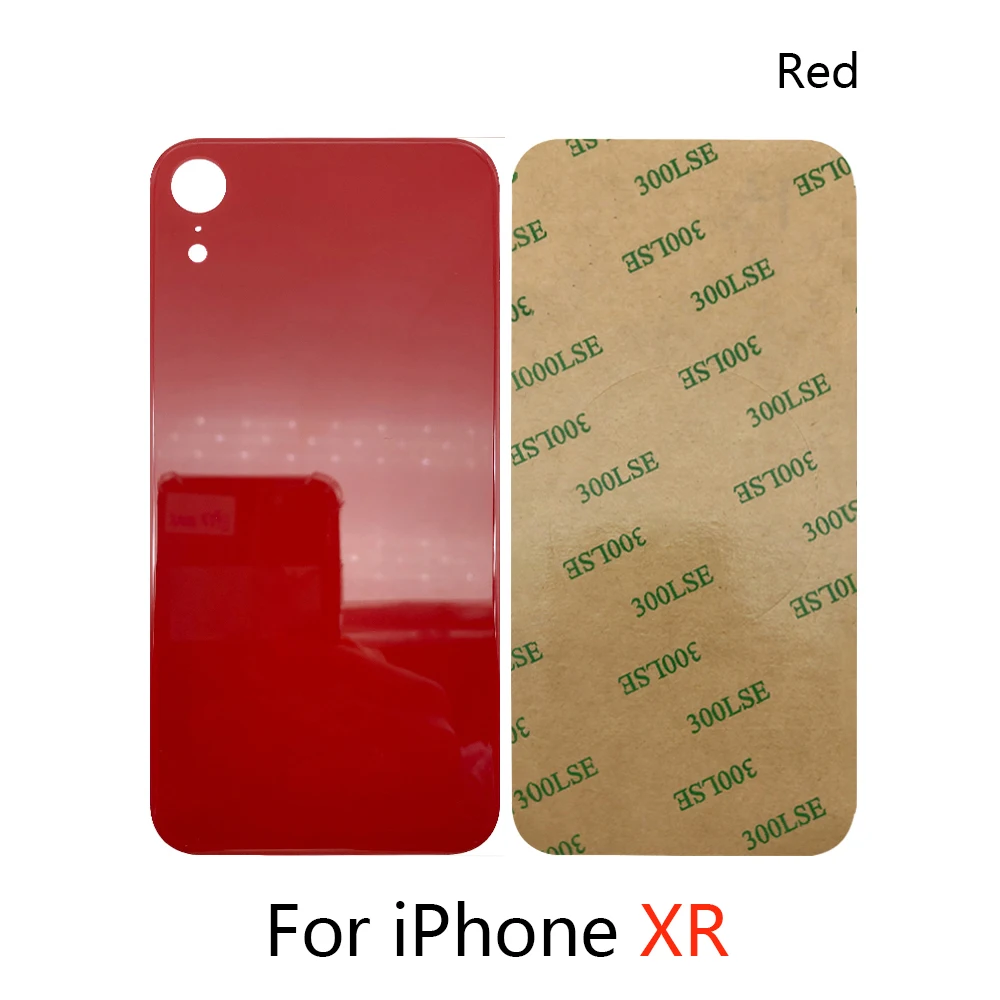 NEW Big Hole For iPhone XR Battery Cover Rear Door Housing Back Cover XR Glass Plate Battery Cover with Sticker Repair Parts