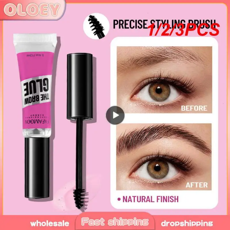 1/2/3PCS Wholesale Transparent Styling Gel Eyebrow Quick-drying 12ml Natural Stereo Wild Eyebrow Glue Lasting Effects Waterproof