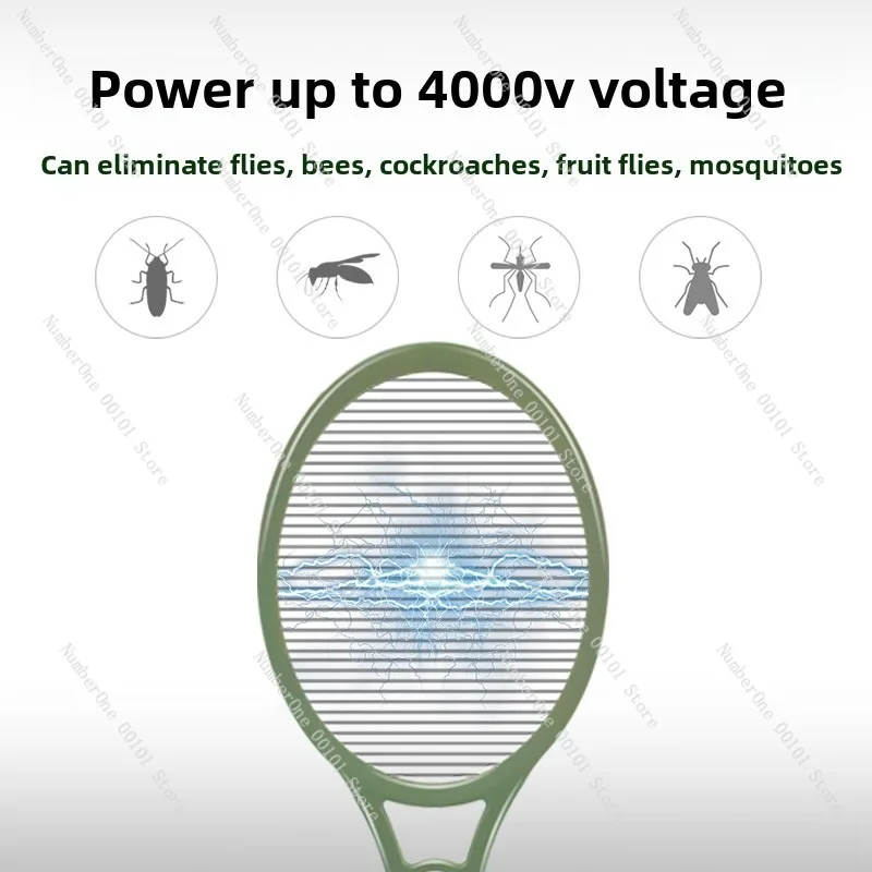 Single layer rechargeable USB lithium battery mosquito swatter, household powerful super electric mosquito swatter