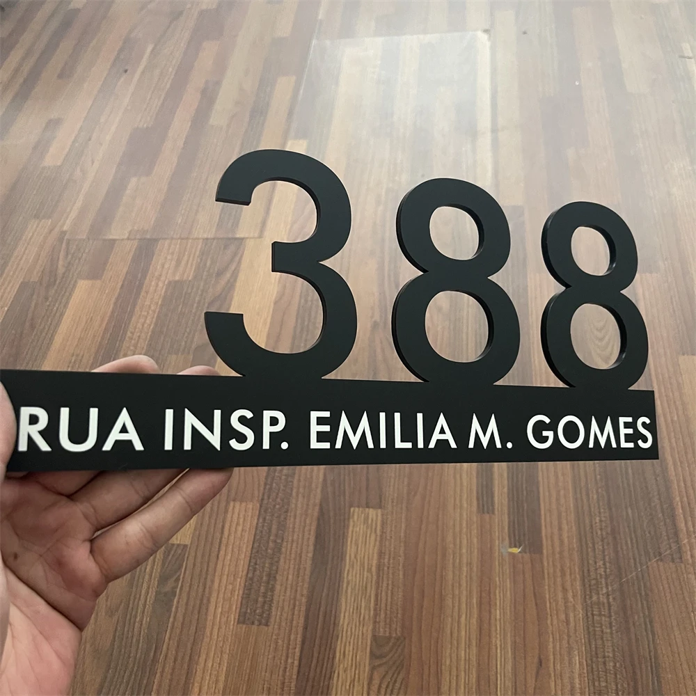 Custom Laser Cut Acrylic Doorplate Outdoor House Number Address Alphanumeric Plaque House Street Number Mailbox Art Letter Sign