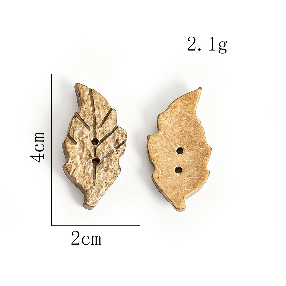 Plant Leaf Shapes Buttons Made From Natural Coconut Shells Hand Carved Double Hole Clothing Decorative Button Sewing Accessories