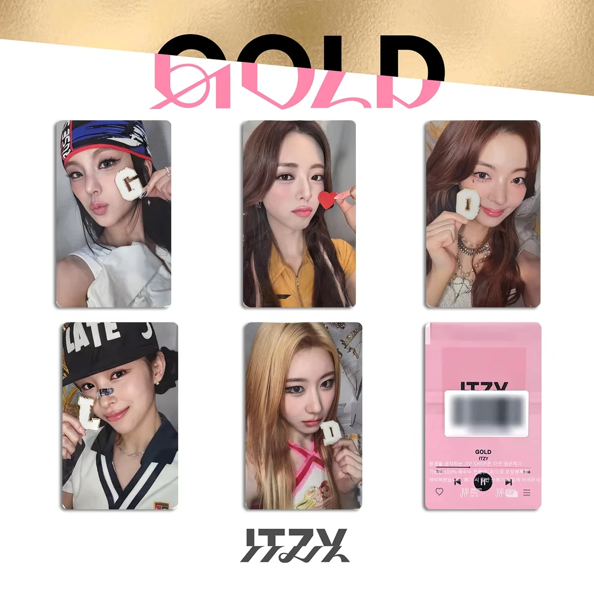 5Pcs/Set ITZY Idol Girl Group New Album GOLD Series HD Printd Photocards Yeji Lia Ryujin Chaeryeong Yuna Lomo Cards Fans Gifts