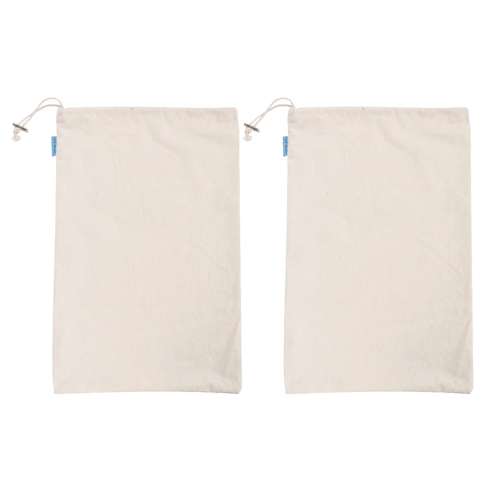 2 Pcs Reusable Storage Bags Baggies Pouch for Flour Shopping Eco-friendly Drawstring Household