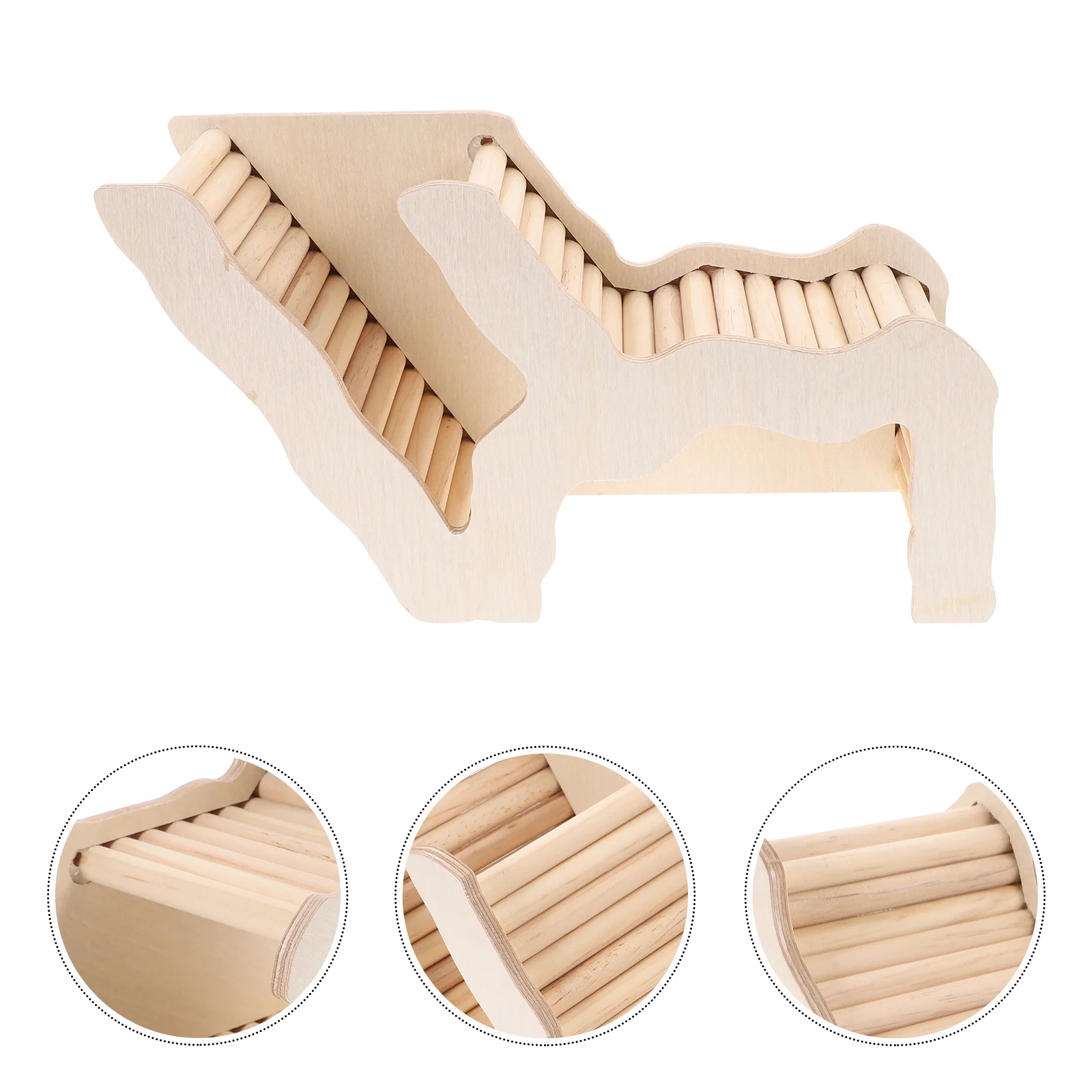 Wooden Hamster Hideout House Guinea Pig Climbing Toys Hut Hiding Ladder Pet Supply