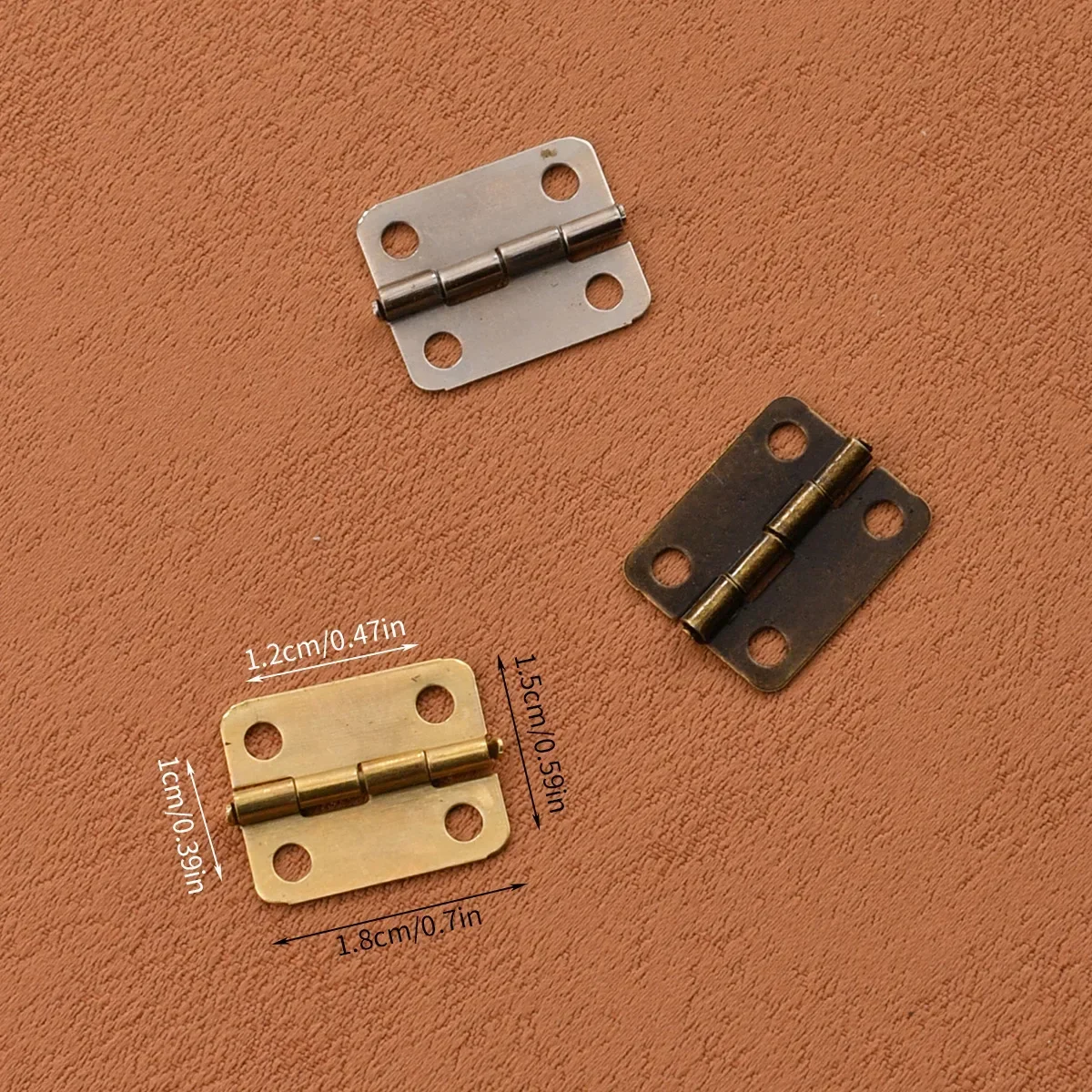 100pcs corner antique bronze iron flat hinge box hinge packaging 18*15mm furniture hardware hinge decorative