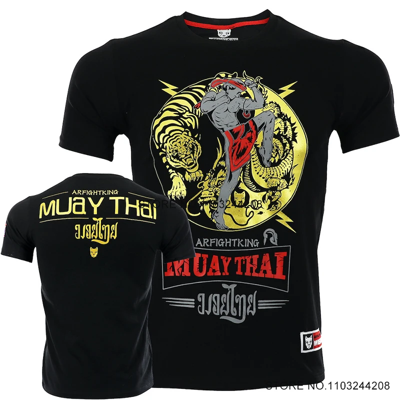 Tiger Muay Thai Shirt Quick Dry Boxing Shirts Men Women MMA BJJ Rash Guard Cage Fight Kickboxing Jiujitsu Martial Arts Clothing