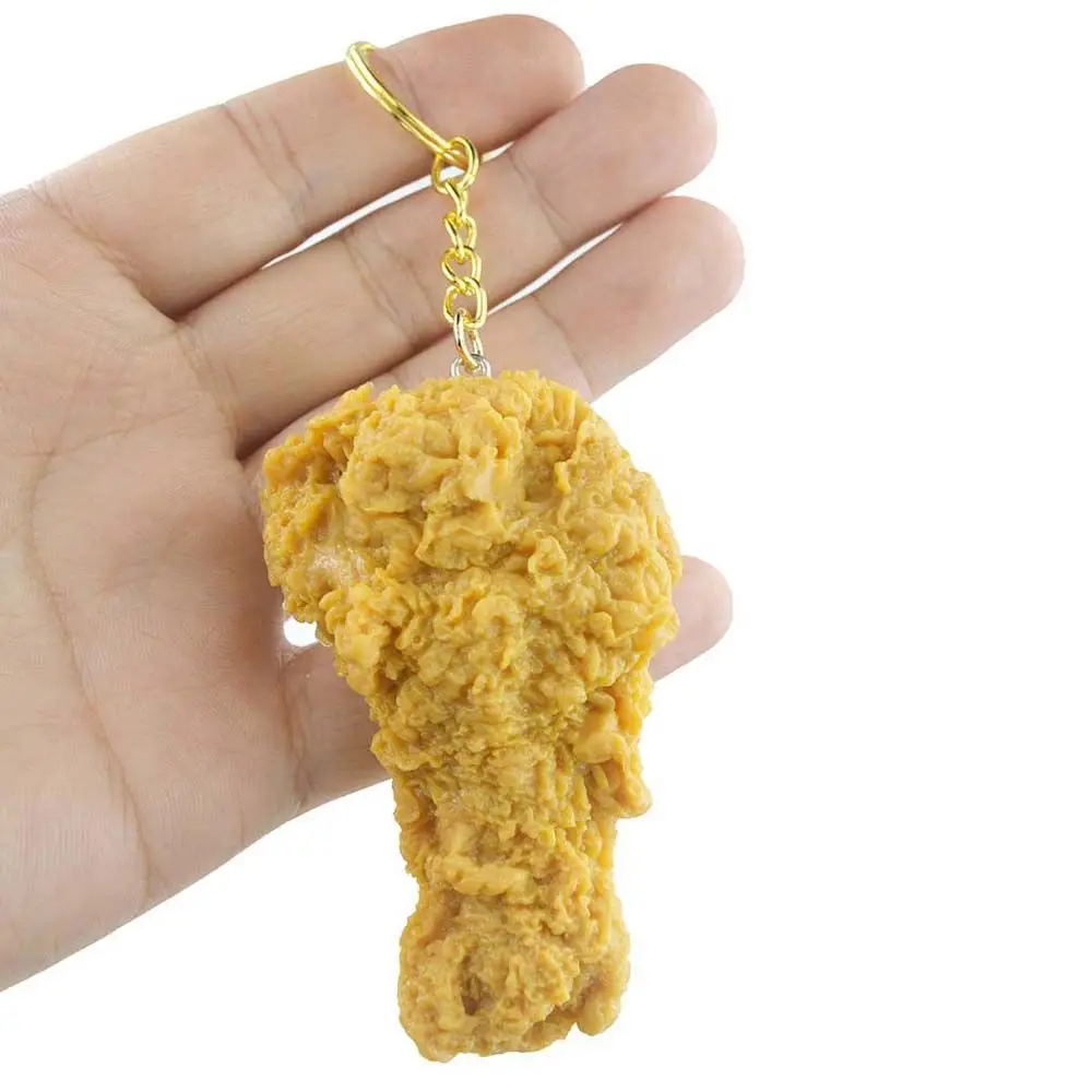 Fried Chicken Chicken Nuggets French Fries Fried Chicken Around Key Chains Key Rings Food Pendant Imitation Food Keychains