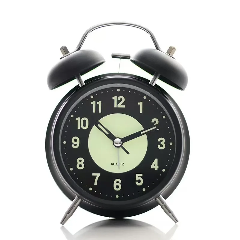 Luminous small alarm clock, silent bedside night light, powerful wake-up device, alarm clock