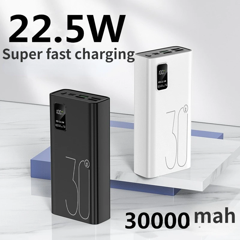 

Convenient Power Bank 30000 mA High Capacity PD22.5W Bidirectional Fast Charging Universal 4USB Output Mobile Power Supply