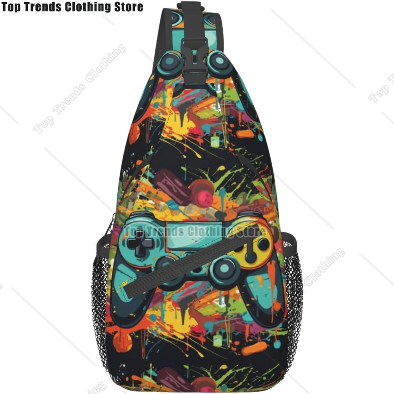 

Vintage Game Sling Backpack Unisex Crossbody Chest Bag Shoulder Chest Bag for Women Men Hiking Travel