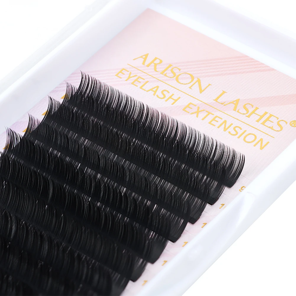 Arison False Eyelashes 12 Rows Individual Lashes 0.05/0.07/0.10 Thickness  9-16mm Length Professional Eyelashes High Quality