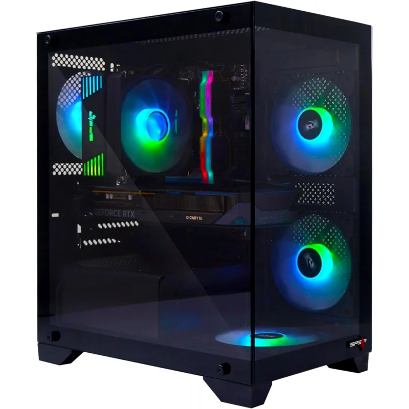 Gaming PC – Core i5-14400F, RTX 5060 8GB Triple-Fan, 32GB DDR5, 1TB NVMe SSD 3300MB/s, 600W PSU, ARGB mATX Case with 4 ARGB Fan
