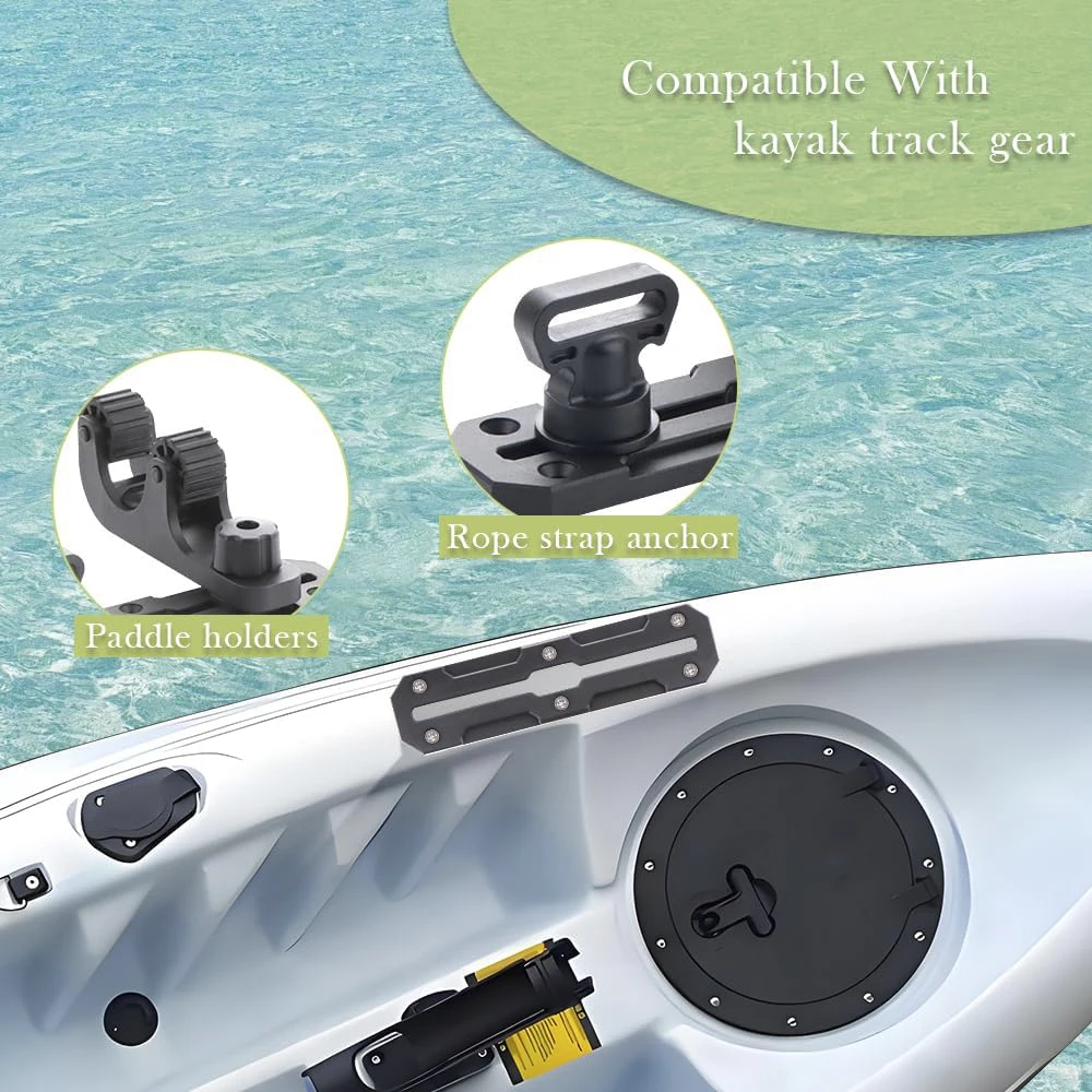 

2pcs Black Kayak Tracks Nylon Kayak Gear Track For Cup/Paddle/Rod Holders, Anchor Cleats Kayak Accessories 7.44*1.77inch