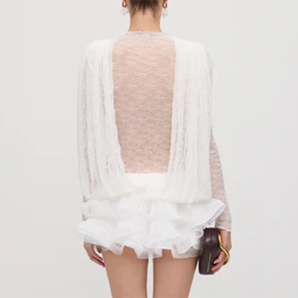 Twotwinstyle sólido solto mini vestidos para mulheres o pescoço manga longa cintura alta temperamento mini vestido feminino estilo de moda