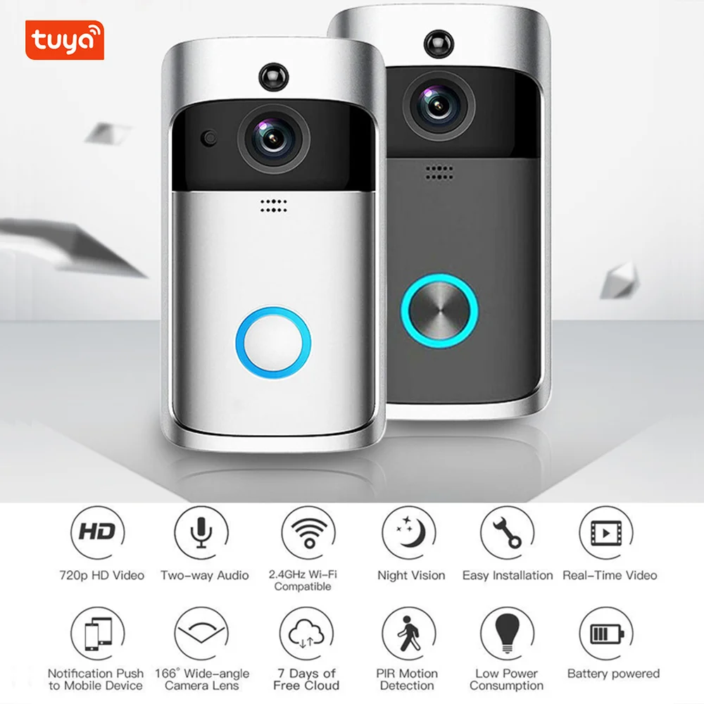 Jianshu Tuya Video Intercom In Private House Security Protection HD High Resolution Visual Smart Security Doorbell Camera Wifi