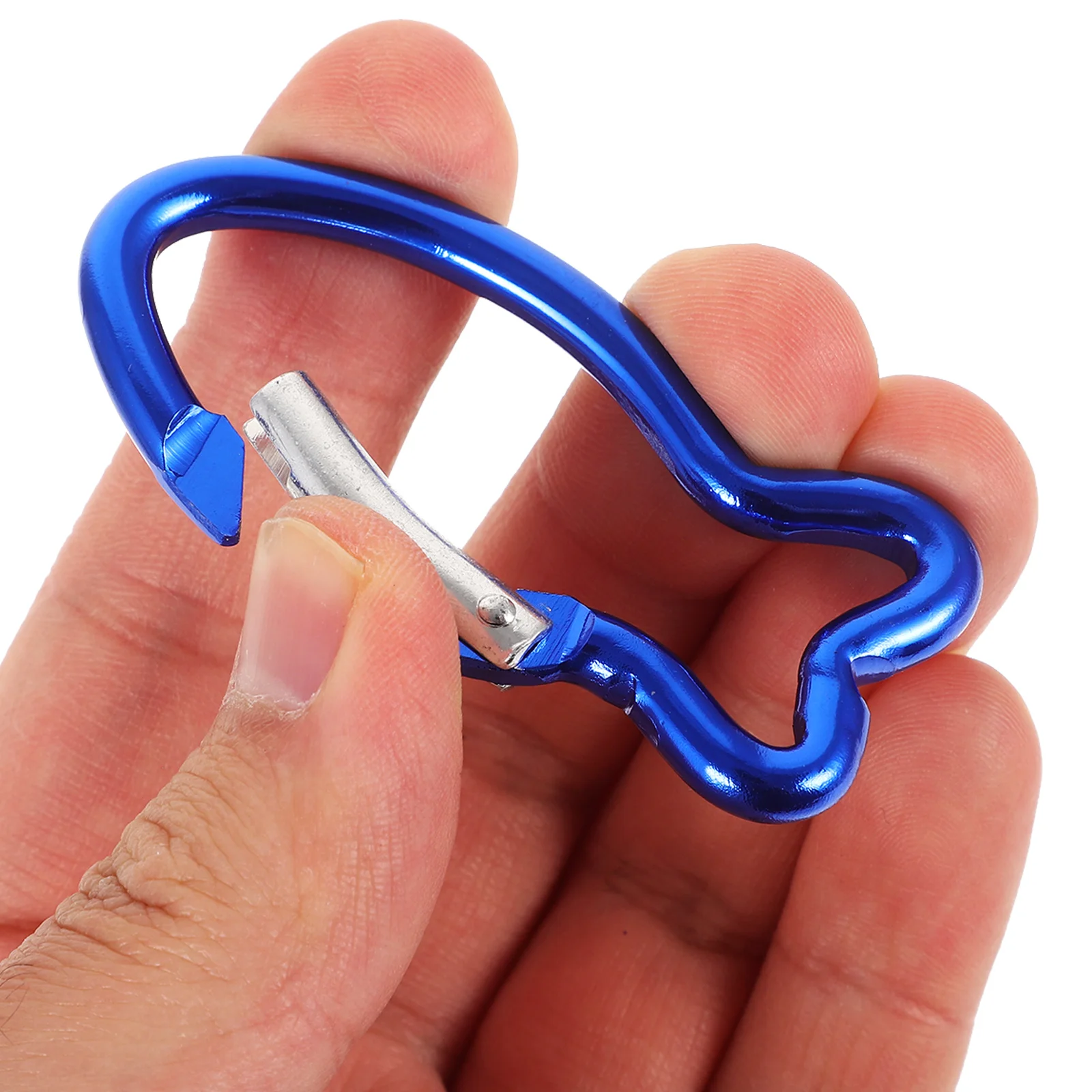 10 Pcs Fish Shape Outdoor Safety Quick Release Carabiner Clips Metal Buckles for Camping Hiking Trekking Survival