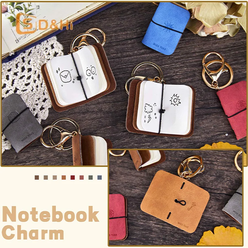 

Брелок из искусственной кожи, мягкая кожа, мини-портативный дневник, рюкзак, очаровательный блокнот, аксессуар для хранения в литературном стиле