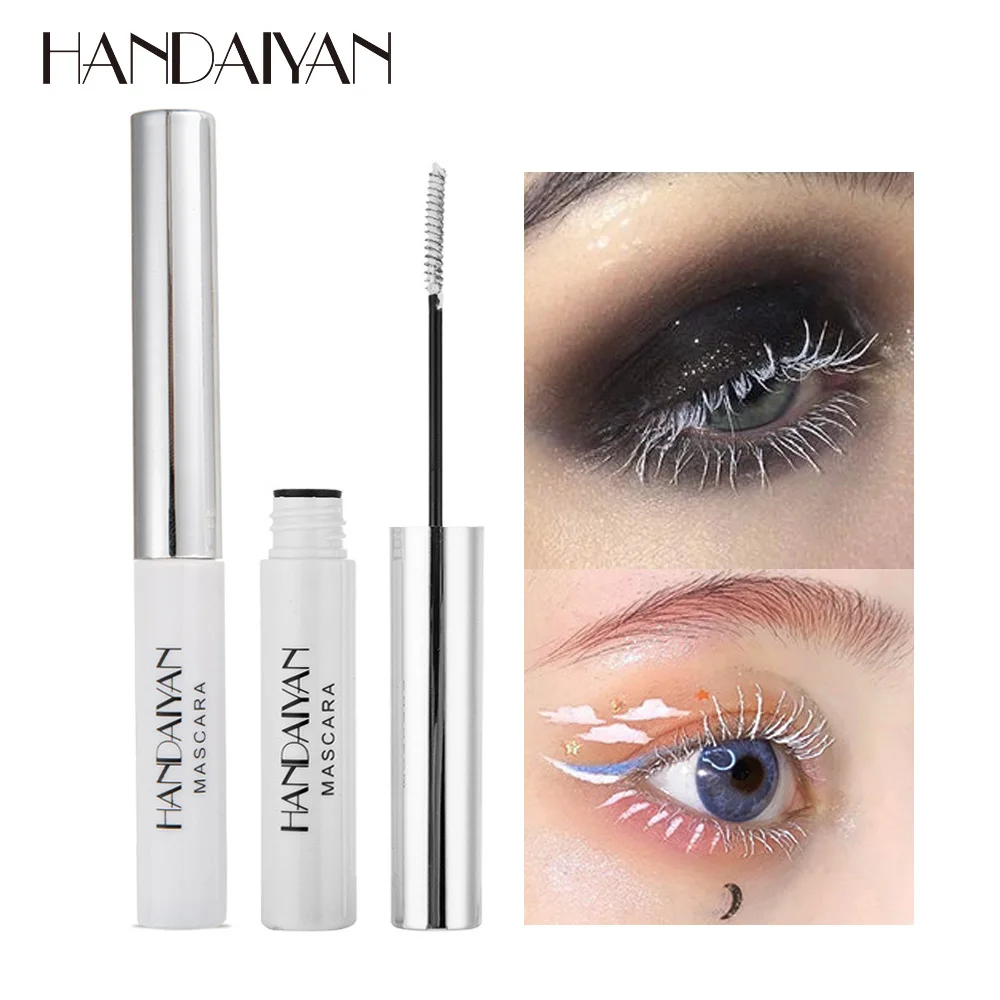 HANDAIYAN-Mascara blanc pour les cils, stylo liquide à friser, maquillage pour les yeux, optique, outil cosmétique, brosse colorée allongée