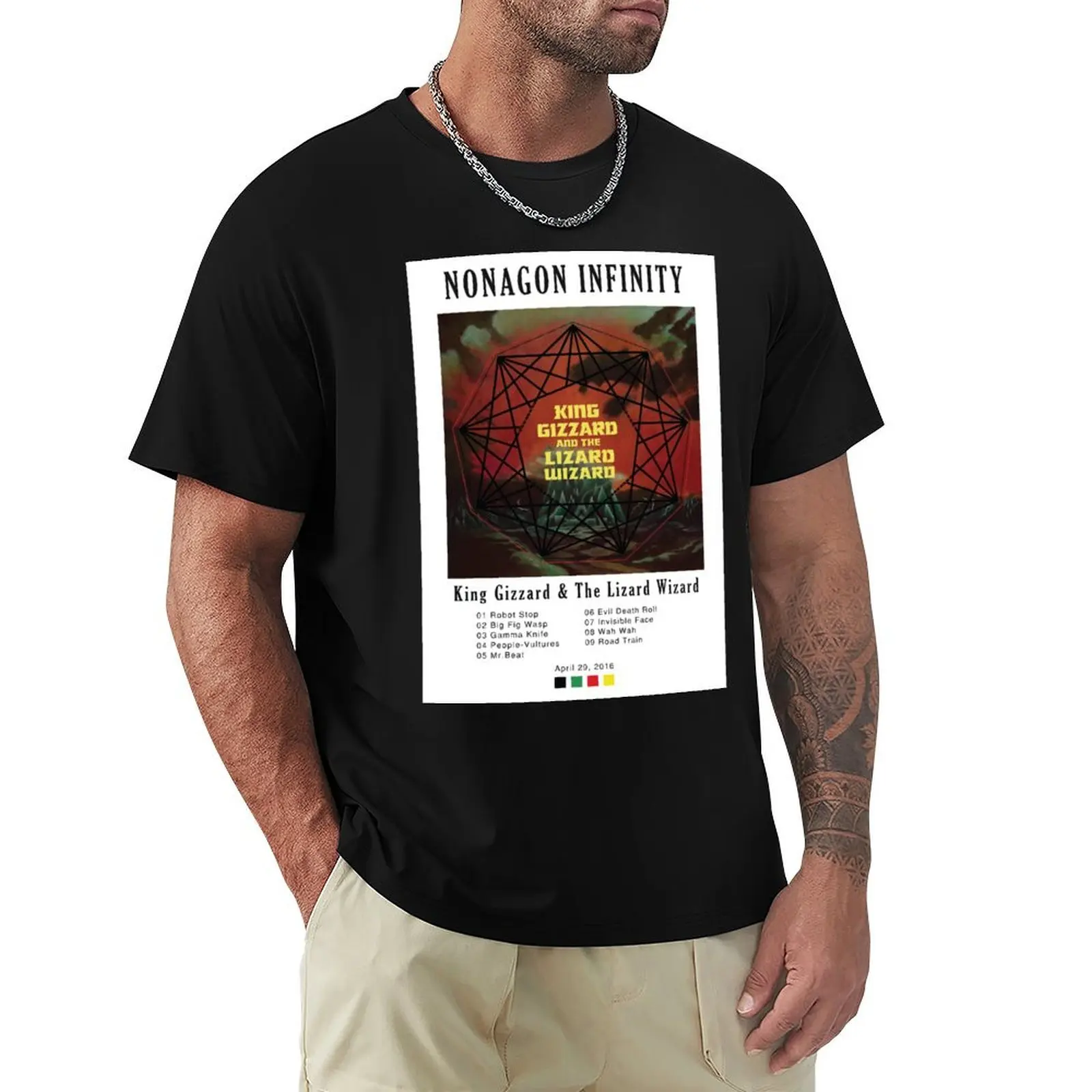 

King Gizzard and The Lizard Wizard Nonagon Infinity Poster T-Shirt aesthetic clothes plus size clothes Men's t shirts