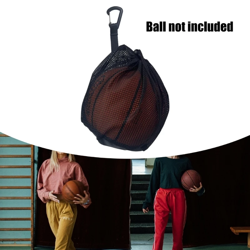 Drawstring Bag with Hanging Hook for Carrying Soccer Volleyball, Sport Mesh Bag