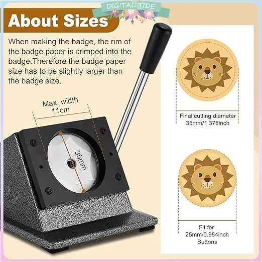 

25MM-75MM Badge Button Maker Circle Cutter DIY,Round Paper Cutting Circle Knife, Button Badge Circle Cutter Paper Machine Tools.