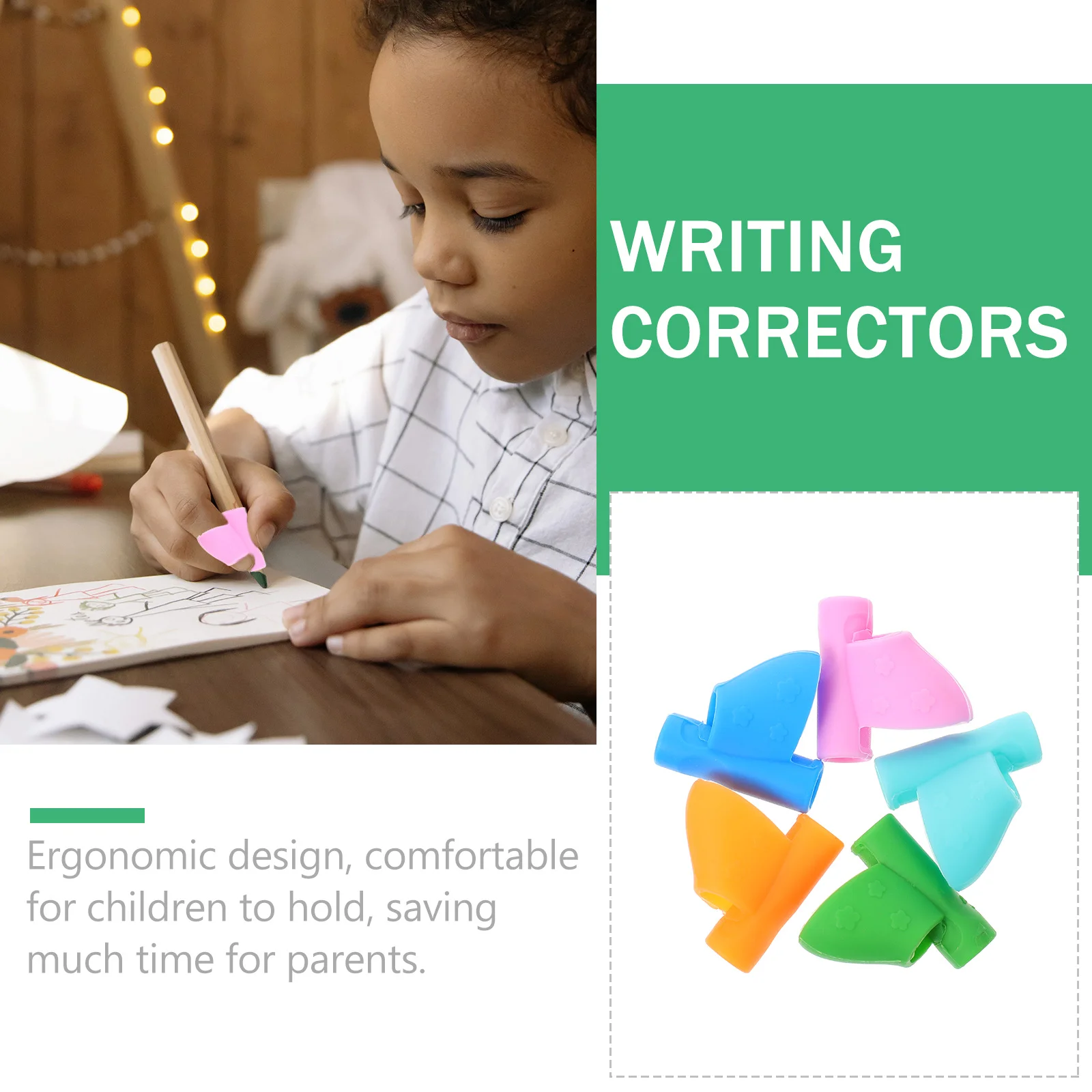 

10Pcs Writing Posture Silicone Pencil Holders Ergonomic Training Aid for Children Handwriting Improvement
