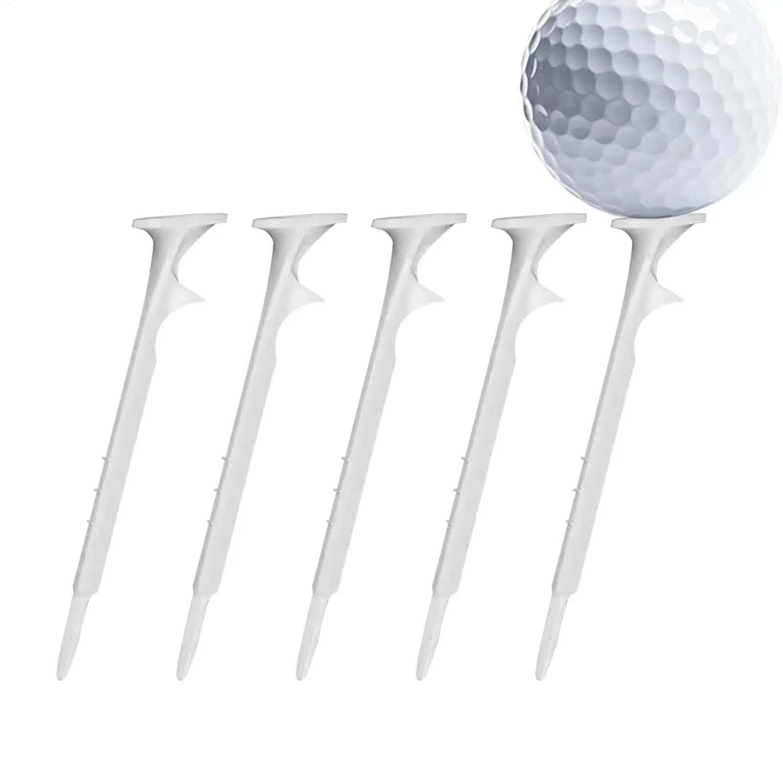 Play Golf Tees 5 Pieces Course Long Golf Tees 18-Degree Angled Prevent Side Rotate Precision Improver Sport Equipment For Indoor