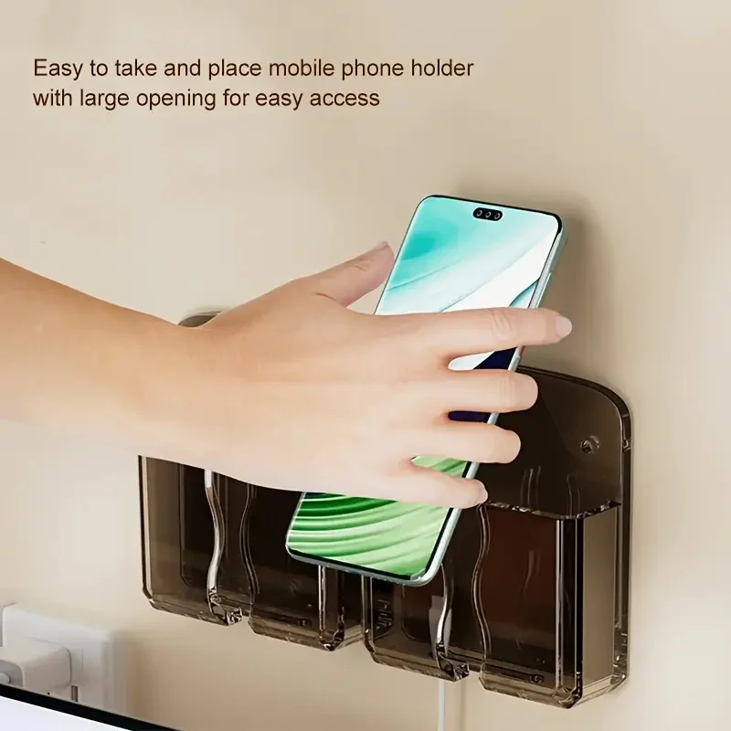 Transparent Wall Mounted Box Air Conditioner Remote Controller Holder DIY Phone Charging Bracket Holder Universal Hanging Stand