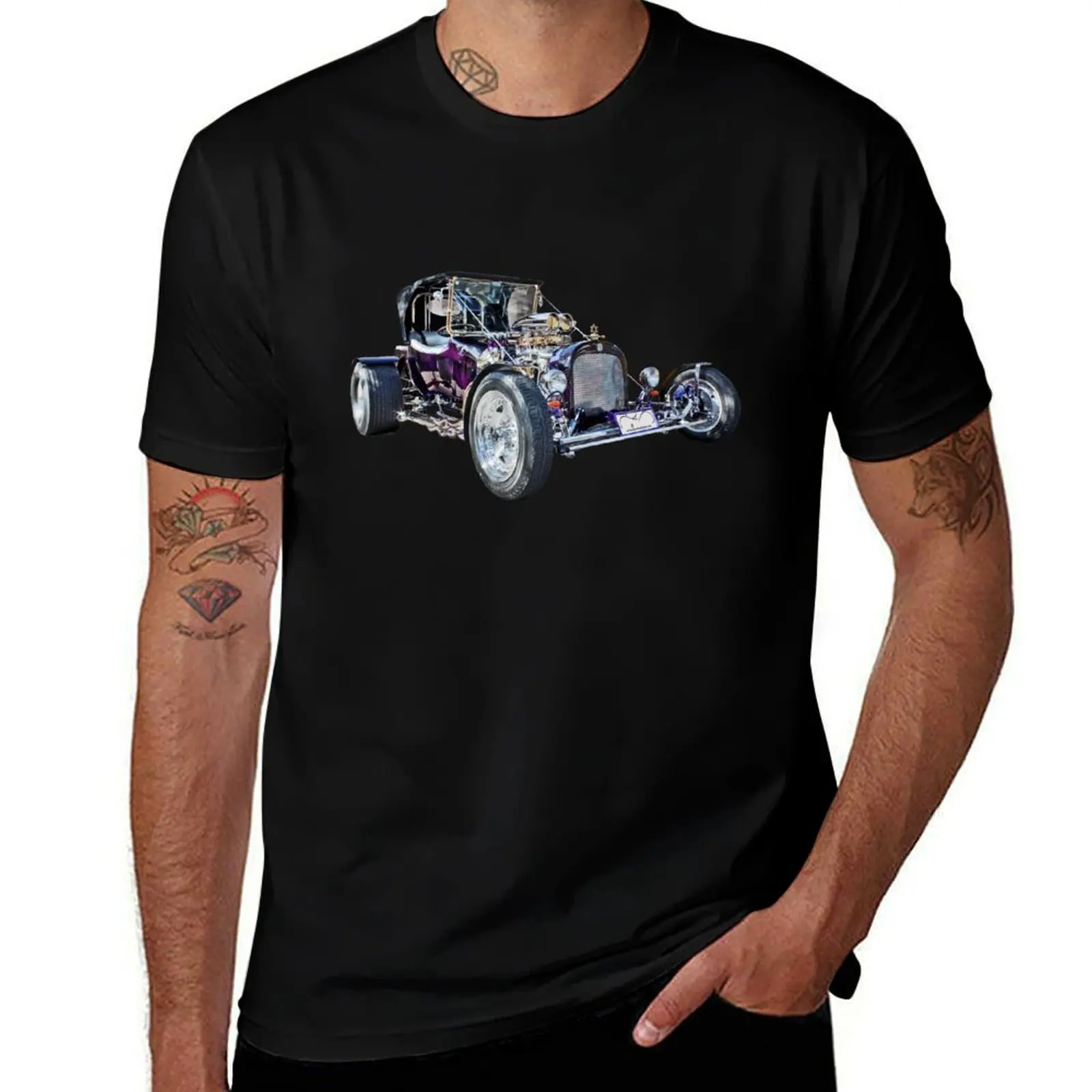Purple T Bucket Hot Rod T-Shirt man t shirts high quality luxury brand T-Shirt