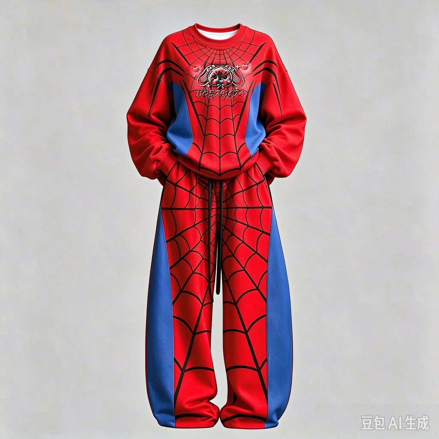 26/27Spider Pattern Full Series Character Crewneck Set, Anime Print, Fashion Streetwear Unisex AutumnWinter TopFamilyMatching