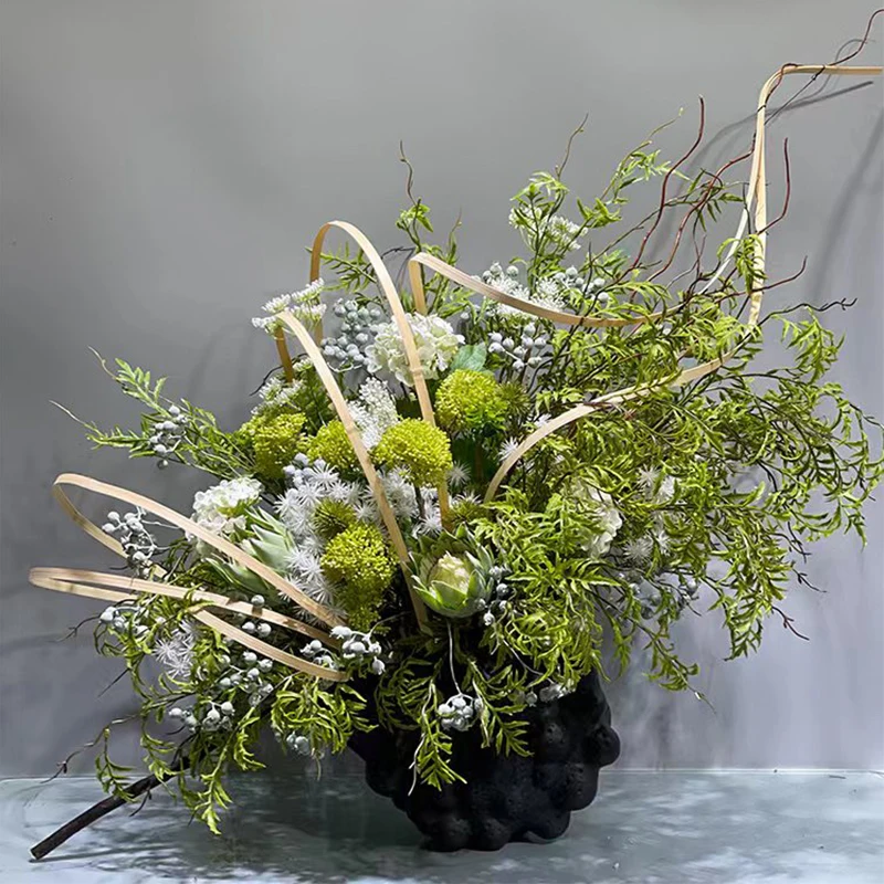 

New Chinese soft decoration flower art simulation flower art, dried flower, simulation flower living room sales department decor