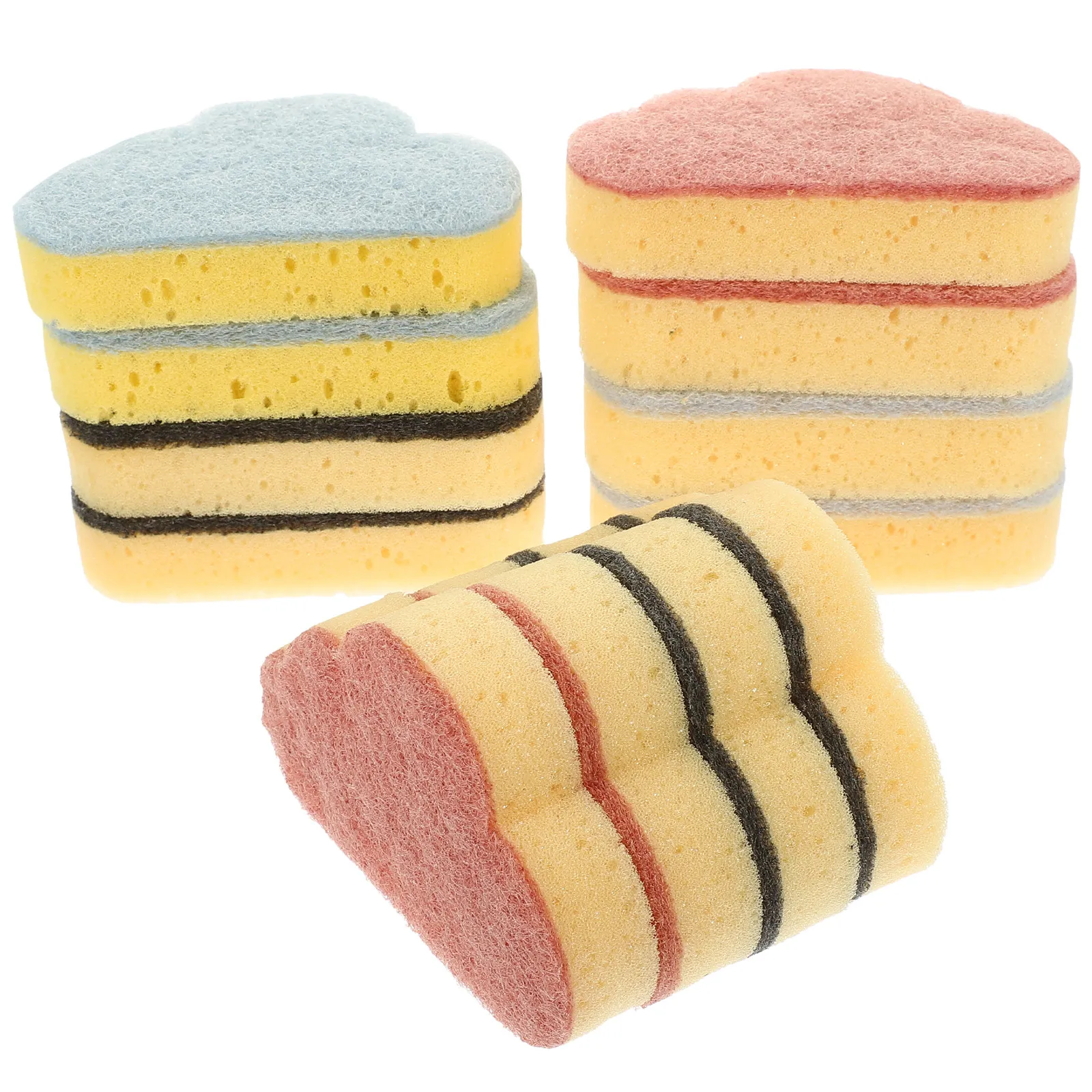 

12Pcs Cloud Shape Cleaning Sponge Strong Decontamination Lightweight Scrubber for Kitchen Dishware Cup Bowl Desktop Water Tank