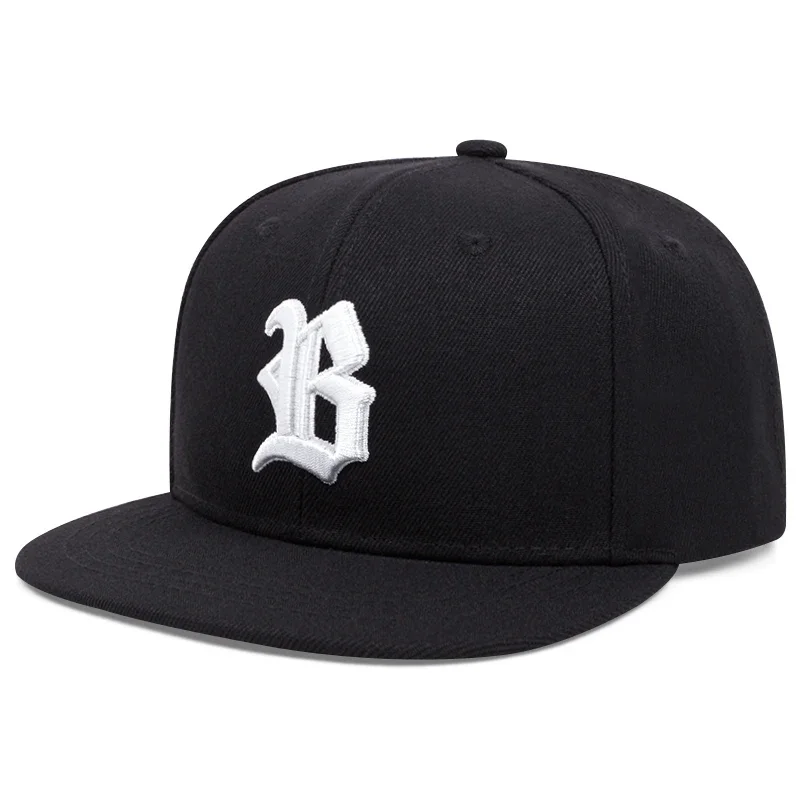 New 2 Letter B Gothic Street Skateboarding Hat Street Dance HipHop Hat Outdoor Sports Sunshade Hat Unisex Flat Edge Baseball Hat