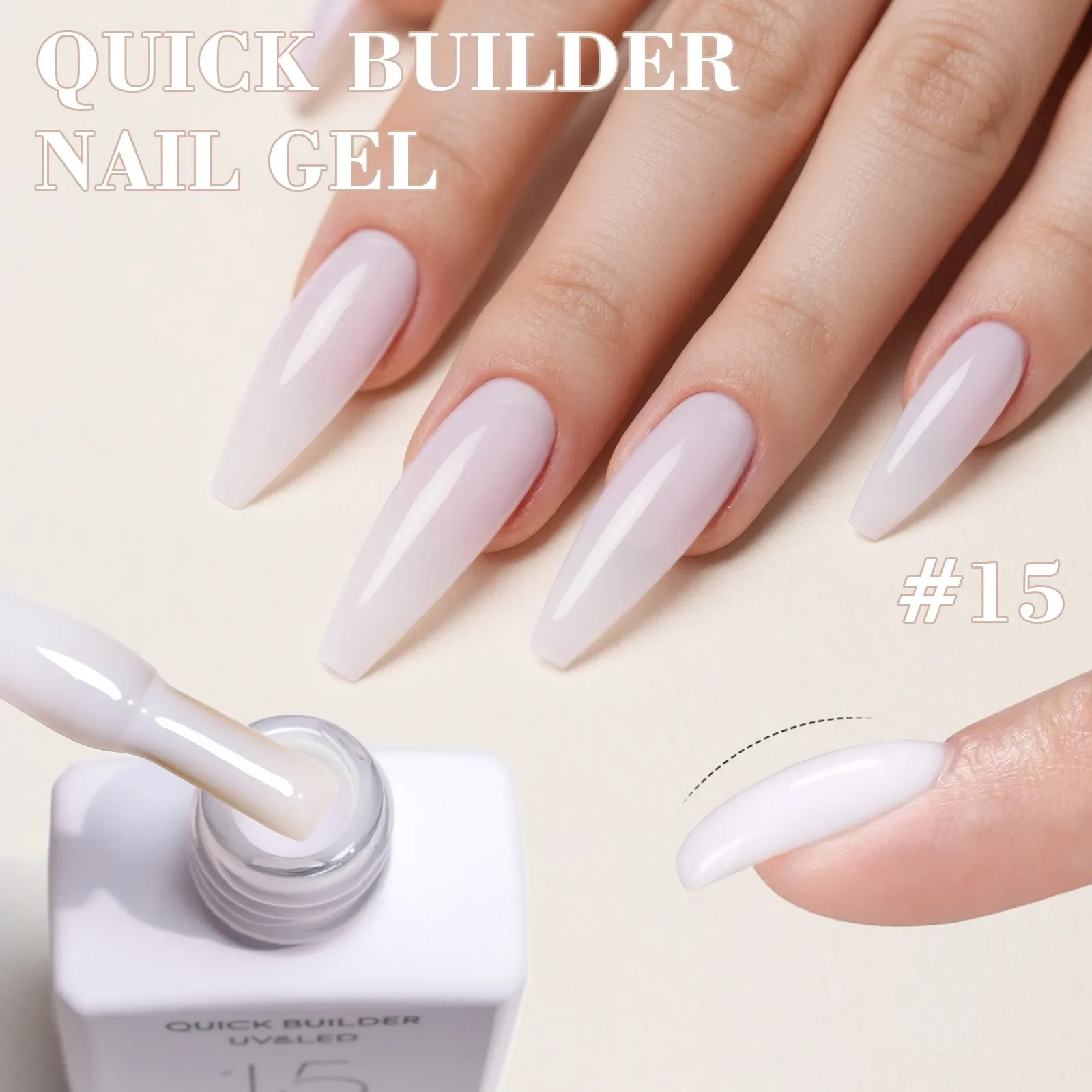 CANNI Color Rubber Base Quick Builder Nagelgel-Set HEMA FREE TPO FREE Jelly Nude 6 Stück 9 ml Gel UV LED Soak Off Gel Nail Art Gel – Detail 19