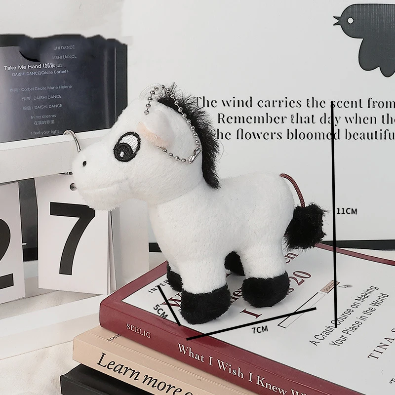 Novos cavalos brinquedos de pelúcia chaveiro pendurado decoração ​ ​ Animal de pelúcia cavalo chaveiro bonito pônei boneca mochila ornamentos pingente crianças brinquedo
