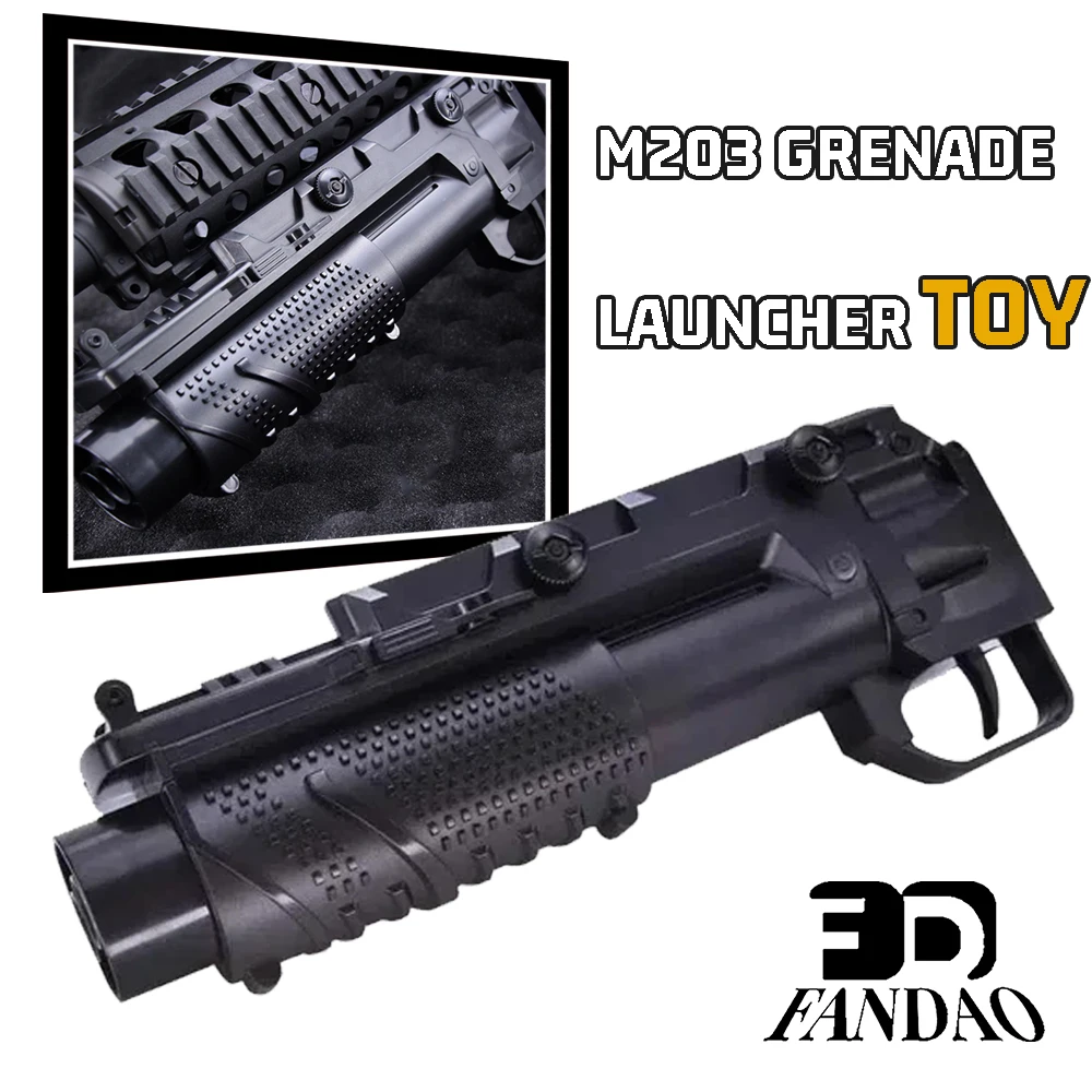 M203 Short Plastic Launcher Toys for Paintball Shooting Kids Toys M203 Gel Balls Grenade Launcher with Double Barrel Double