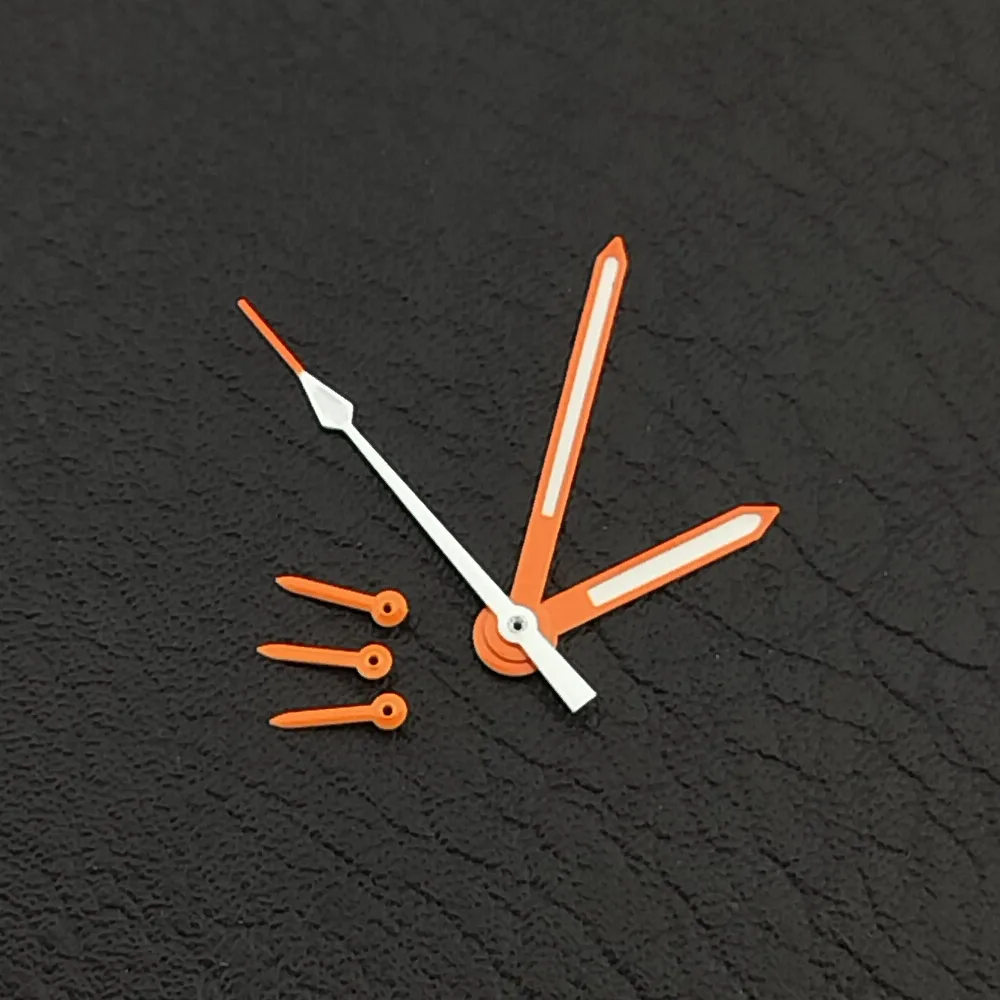  15-mm-Uhrzeiger, passend für das VK63-Uhrwerk, C3-grüne Leuchtzeiger, Uhrenteile, Montage, Uhrenzubehör, Orange, Blau, Silber, Weiß – Detail 6