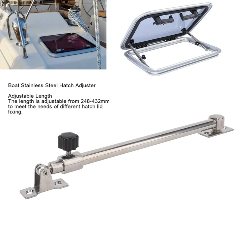 ◉Marine Hatch Lid Adjuster for Yacht 248-432mm Adjustable Marine Hatch Lid Adjuster for Yacht