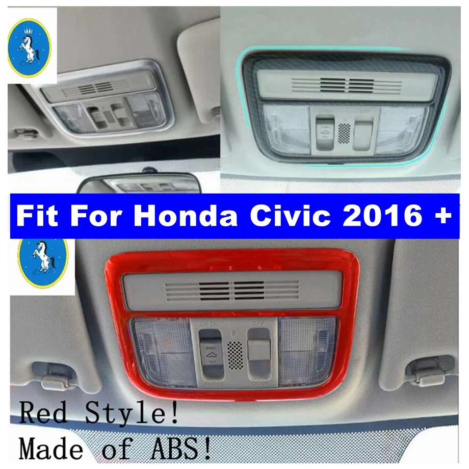 

ABS Auto Roof Reading Lights Lamp Reading Panel Decor Accessories Cover Trim Fit For Honda Civic 2016 - 2020 Interior Refit Kit