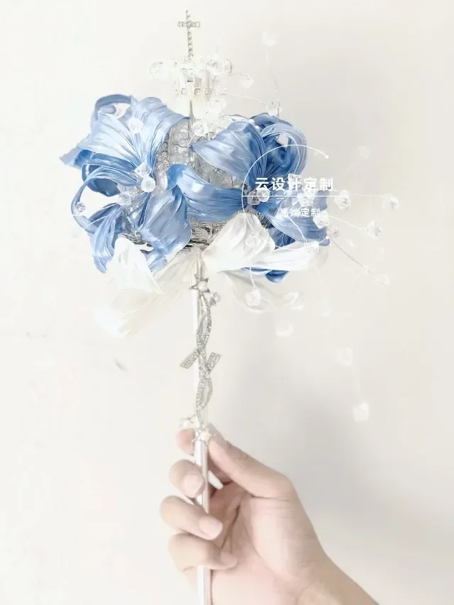 Ice blue bride scepter bouquet girlfriend wedding gift