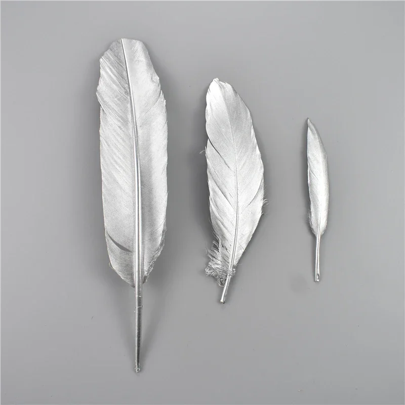 Gold Goose Feather Silver Turkey Plumes Handicraft Accessories Golden Duck Feathers Table Centerpieces Wedding Party Decoration - view 4