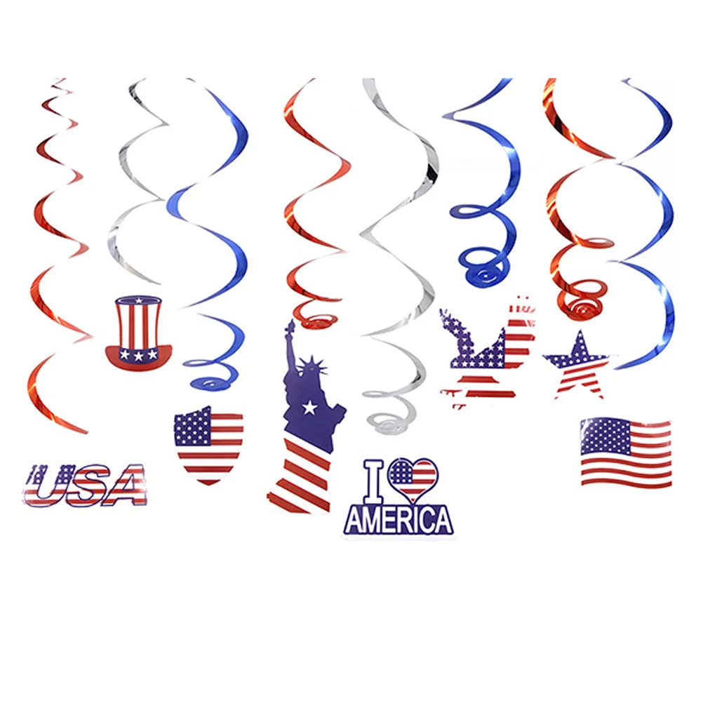 1 مجموعة 1 مجموعة العلم الأمريكي زينة معلقة يوم الاستقلال لوازم الحفلات احتفالية الحلي ديكور لحدث الاحتفال