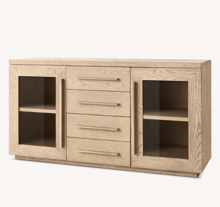 Móveis de sala de jantar em madeira maciça Aparador de porta dupla com gavetas